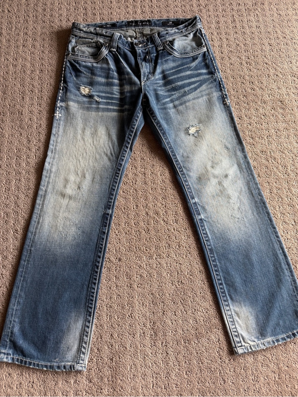 Y2K Affliction Distressed Blue Denim Jeans (~2004)